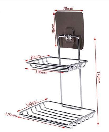 Double-Layer Stainless Steel Soap Holder with Hook