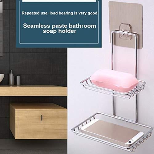 Double-Layer Stainless Steel Soap Holder with Hook